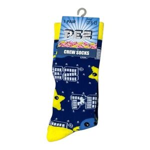 PEZ Men’s Blue and Yellow Crew Socks Size 6-13